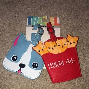 Travel Luggage‎ Tags Tag Set (2) Frenchie Fries Dog New